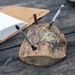 Large natural wood pen holder with owl and branches RESERVED for psmock