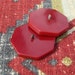 Red Bakelite - antique circa 1940s coat buttons, red celluloid or bakelite, octagon shape