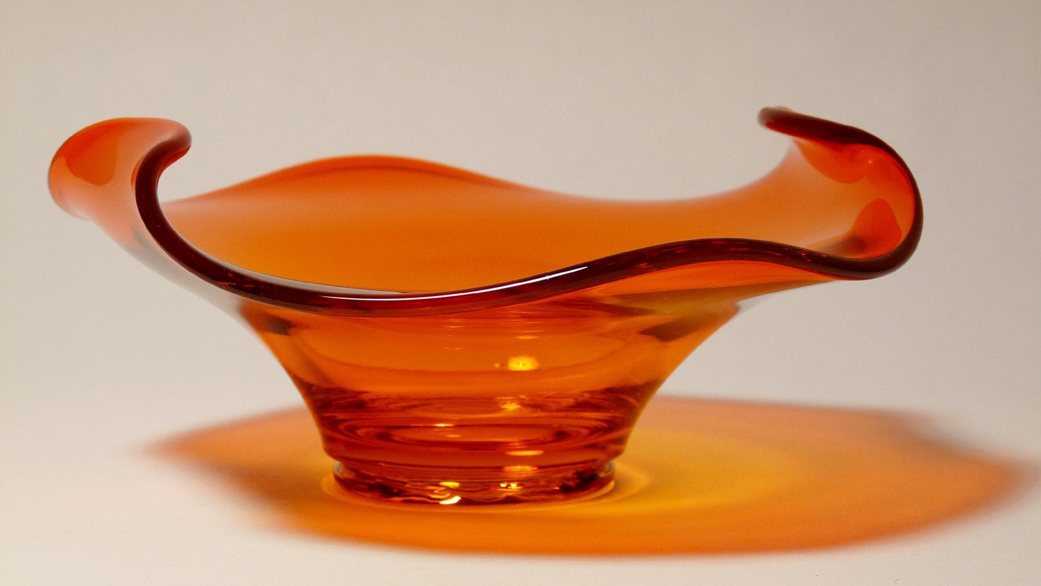 MidCentury Modern Orange Glass Dish