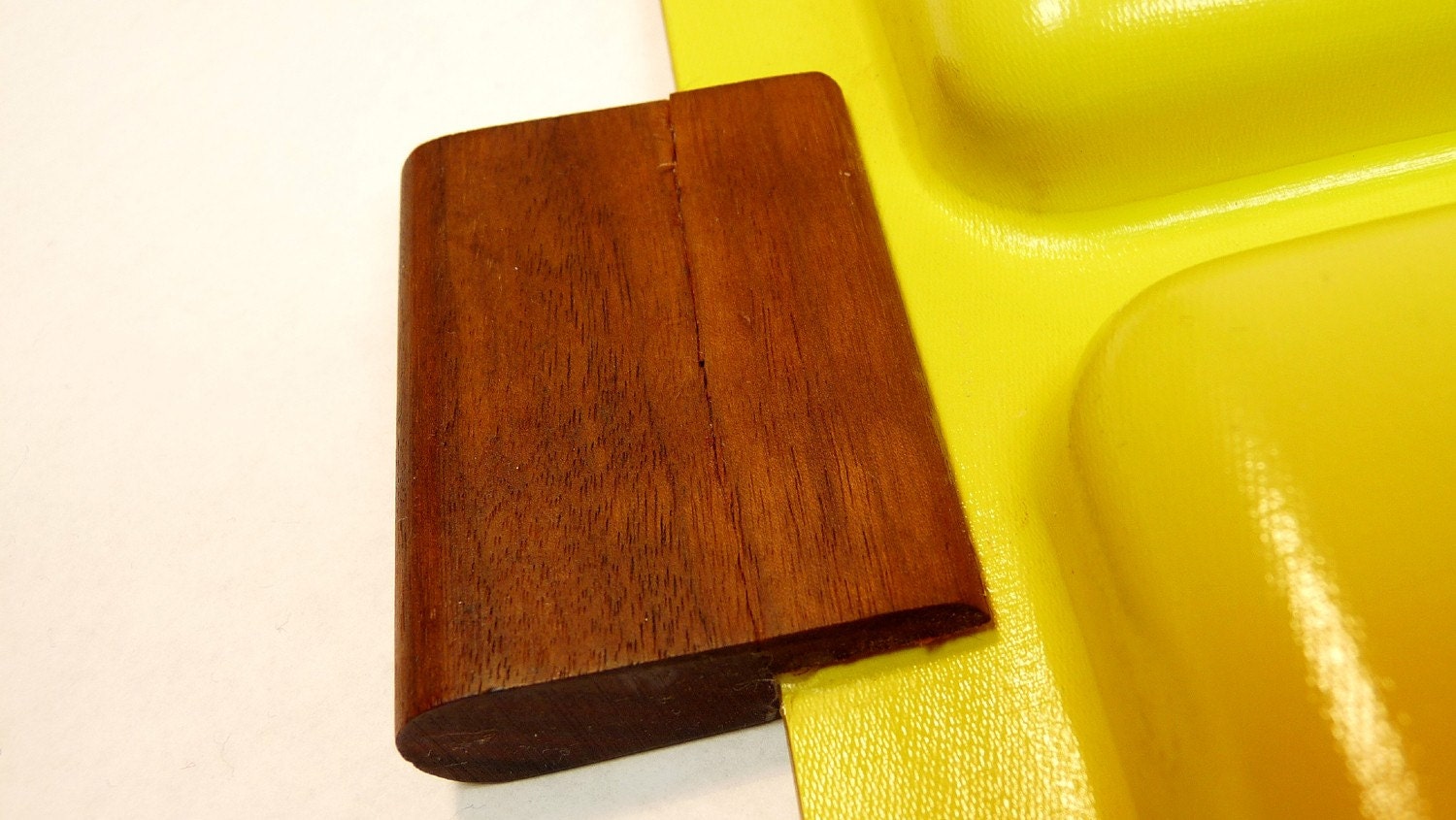 Mod Lemon Yellow Divided Acrylic Serving Tray 1970's