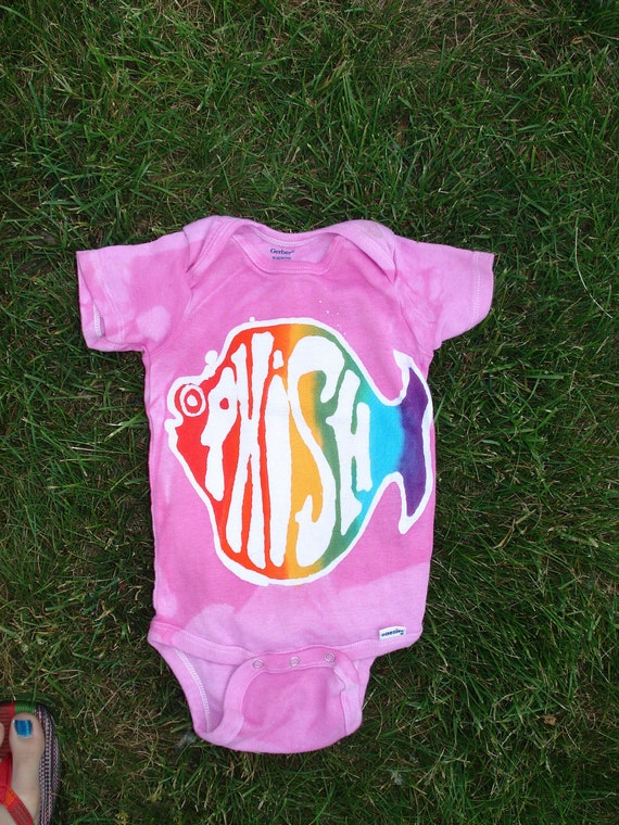 Phish Phans Batik Rainbow Fish Onesie Custom Made Phish Phans Batik Rainbow Fish Onesie Custom Made