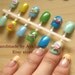 Japanese nail art, fairy kei, 22 pieces, SMALL, colorful, Minto, fake nails