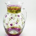 Petites roses - hand painted glass pitcher