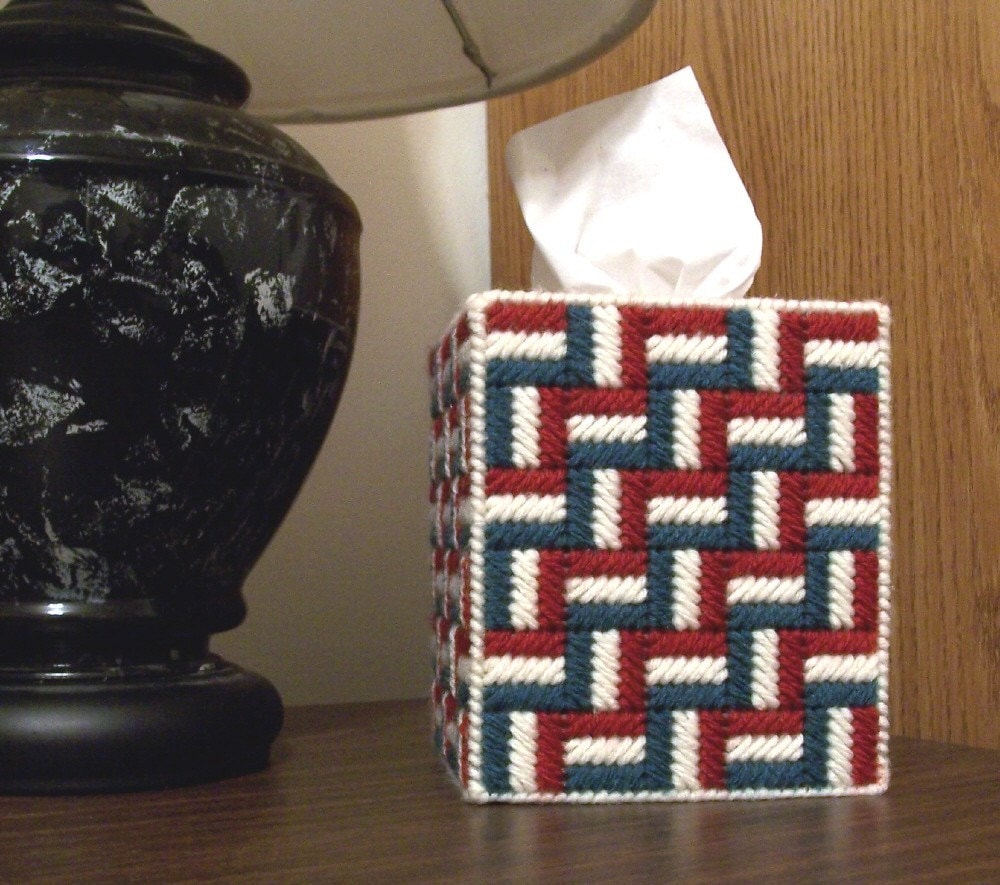 Boutique Tissue Box Cover Log Cabin Pattern