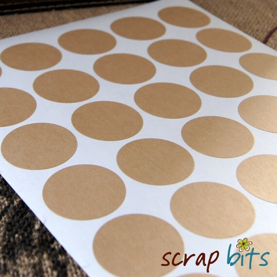 120 Round Kraft Stickers . DIY Labels . 1.5 11/2 inches