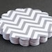 20 Round Scallop Tags . Grey & White Chevron Stripes (double sided) Cardstock for Scrapbooking, Favor Tags, Cupcake Toppers . 2.5 inch