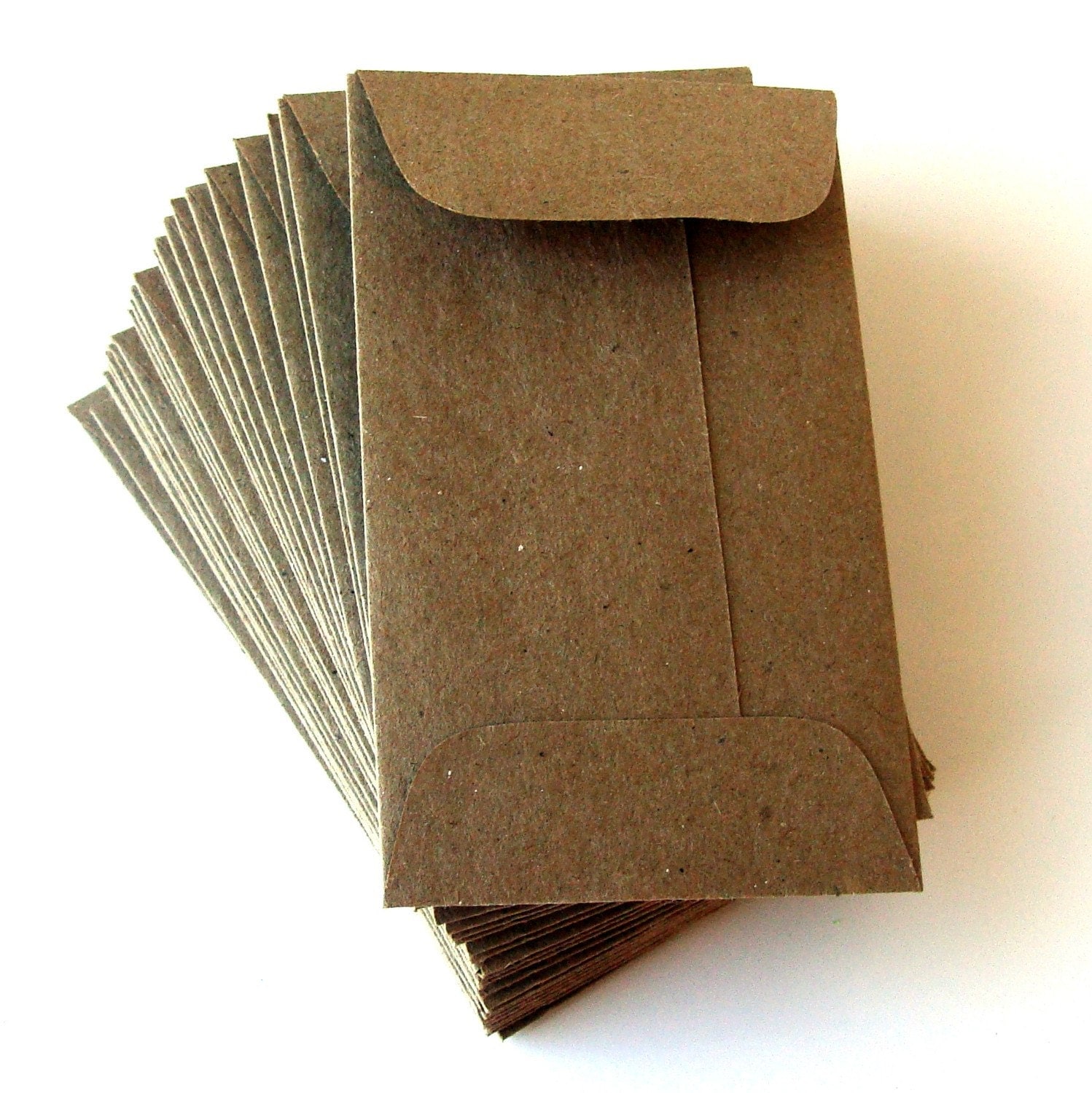 50 Mini Brown Bag Natural KRAFT Paper Envelopes . by scrapbits