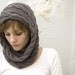 Cabled Cashmere Circle Scarf in Slate - READY to SHIP