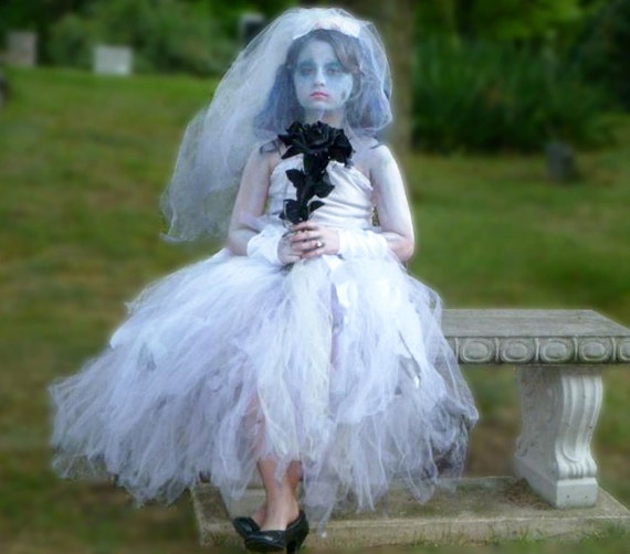 Items similar to Boutique Custom Corpse Bride Girls Halloween Costume ...