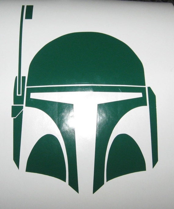 Boba Fett Helmet Star Wars sci fi vinyl rub-on decal sticker