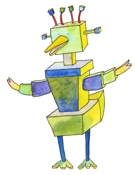 Items similar to Robot Duck note cards on Etsy