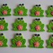 Frog Cupcake Toppers - Girl Frog with Flower - Edible Fondant Cupcake Decorations