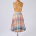 1970's Rainbow Pastel Wool Pleated Skirt