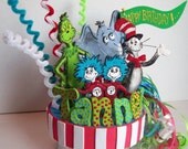 Items similar to CHARACTERS CAT IN THE HAT/ DR. SEUSS THEME CAKE