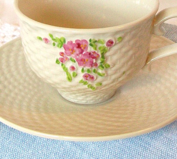Coffee Tea Cup and Saucer Set Teleflora Gift China Pottery
