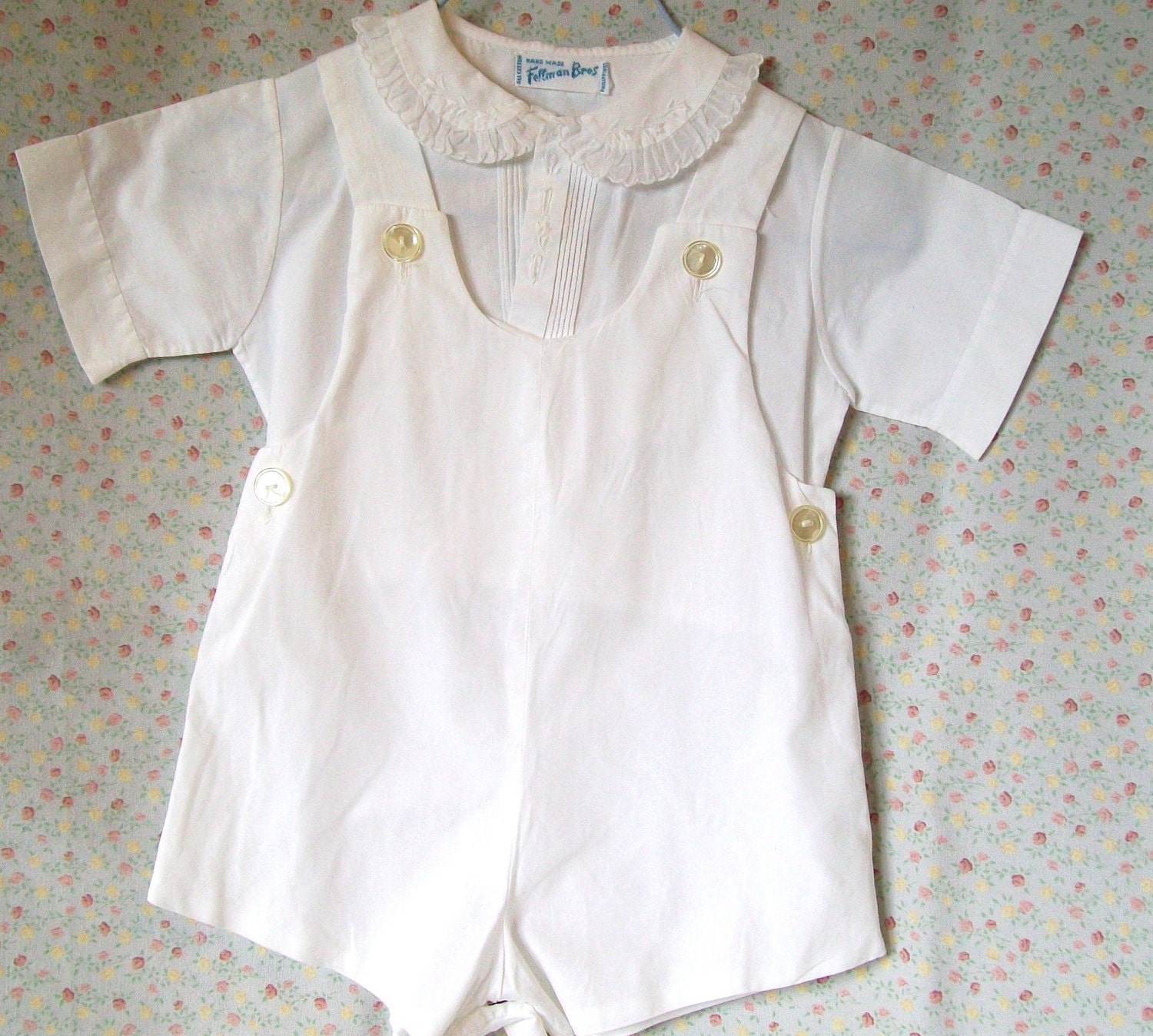 Vintage Baby Boy Clothes Feltman Brothers Romper Pants Shirt