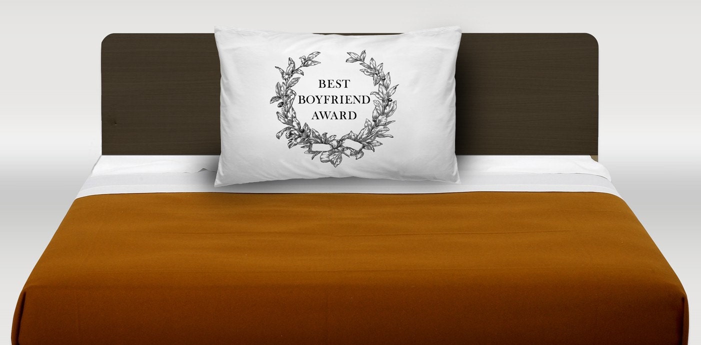 Best Boyfriend Award pillowcase by LoveAddix on Etsy