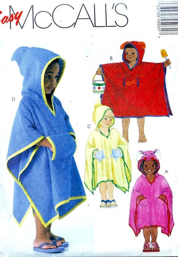 McCall's 4503 EASY Child's Beach & Pool Towel Cover-up