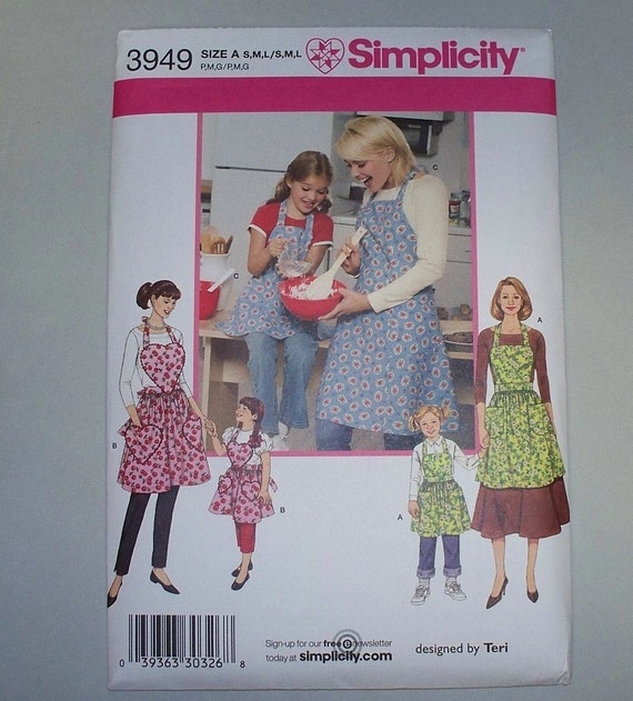 New Simplicity Apron Pattern 3949 Mommy and Me. Free US