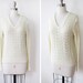 RESERVED 25% OFF SALE 70s sweater / pointelle knit sweater / french vanilla