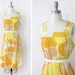polka dot sundress / 60s orange and yellow mod dress