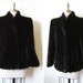black faux fur coat / vintage 80s jacket