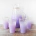 frosted purple blendo cocktail set / 1960s frosted glasses