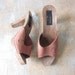 high heel slide sandals / vintage 1970s high heel slides / 70s high heel mules / size 7 shoes