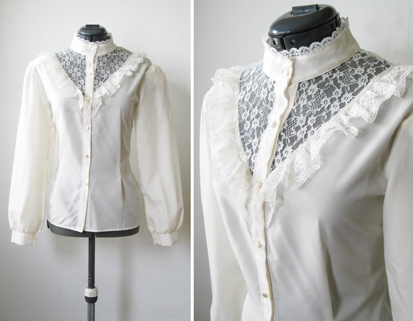 vintage white lace blouse