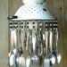 Vintage Enameled Colander Repurposed Chandelier