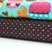 Michael Miller Fabric Duo Turquoise Sweet Treats and Cocoa Mini Dot 2 yards
