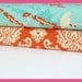 JD Fabric Duo-Sparrows in Aqua and Saffron Damask 2 yards total