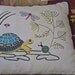 Turtle and Snail Pillow Kit Crewel Embroidery Vintage 1968
