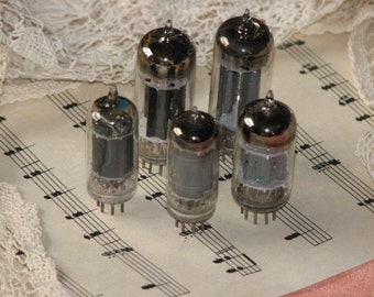 5 Small Vintage Vacuum Tubes - Steampunk - Cyberpunk - Collage - Altered Arts