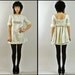 Vtg 60's MOD fur RABBIT wedding METALLIC silver /empire/ party / sparkly/ mini dress