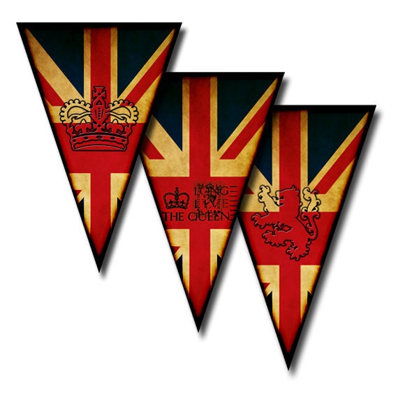Vintage British Bunting 5 x 7.5 inches 2 Digital collage