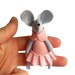 Pink Felt mouse in matchbox patterned with butterflies