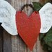 Winged Heart Metal Barn Tin Ornament