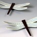 Dragonfly Magnet Set Metal Sky Blue Dragonflies Home Decor