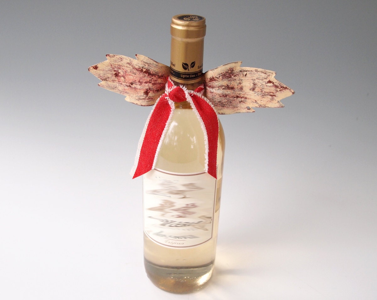 Wine Bottle Accessory Angel Wings Kitchen Decor by merritthyde