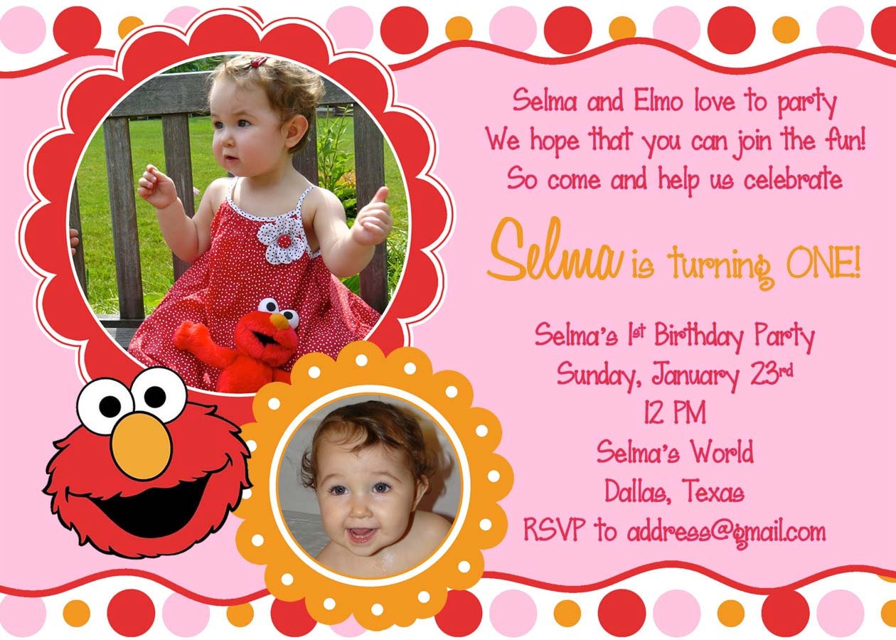 Print Your Own Elmo Birthday Invitation