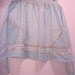 Vintage APRON Organdy Lawn Aqua Blue with Roses Trim