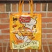 Upcycled market bag for cat people
