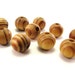 Beads Natural Wood Brown Stripes 12mm round 10pcs (PB209A)