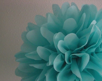 AQUA / 1 tissue paper pom pom / wedding decorations / diy / birthday party decorations / pompoms / aqua decorations / pom decor / paper pom