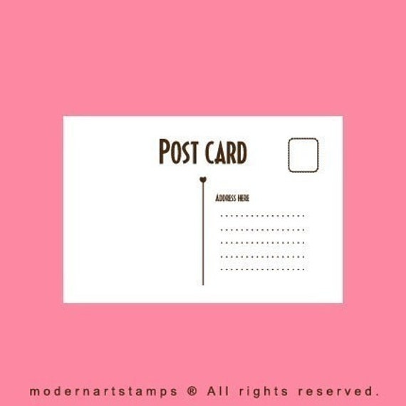 Postcard Stamp DIY postcards Rubber Stamp Cardmaking