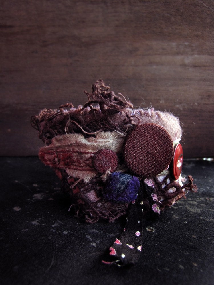 Spring vintage fabric wrist cuff floral textiles