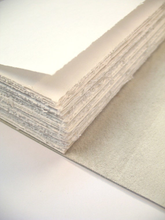 White Winter Leather Journal Leather Handmade Journal