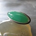 Chrysoprase Ring with Floral Sterling Band