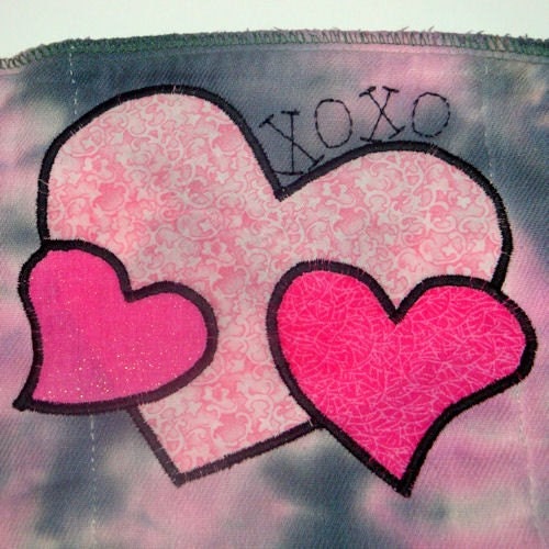 Embellished Prefold Diaper or Burp Cloth XOXO Free Ship